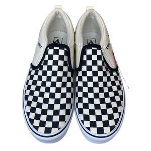 Vans Asher‎ Checkerboard Black Natural Slip On Sneakers Kids Size 7Y VN000VH0IPD